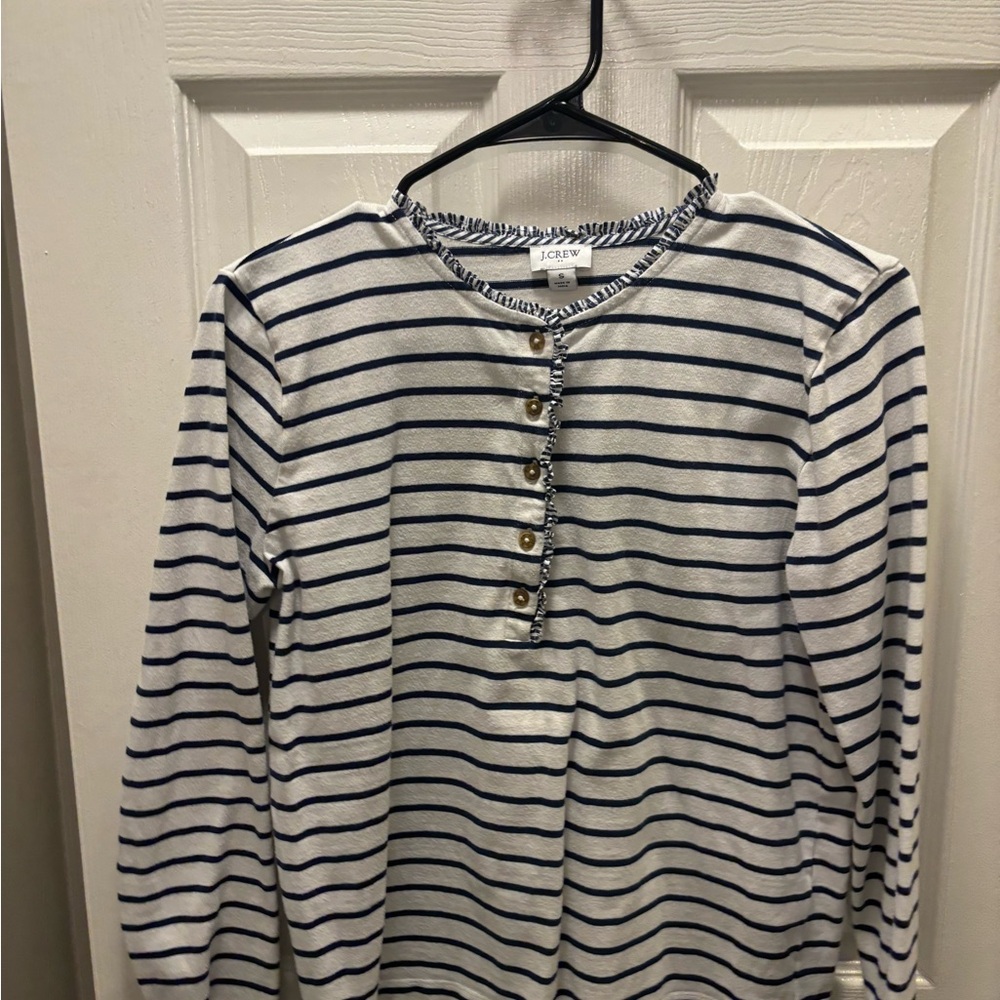 J. Crew Navy and White Preppy Top